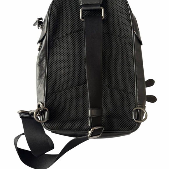 Coach Black Leather Men's Backpack - Picture 2 of 8